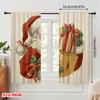 2pcs,2D Plane Printing Window Curtain Vintage Santa Claus Durable 100% Polyester Fabric (without Rod) Outdoor Decorations for