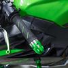 Motikvans Motorrad Lenkerendkappe Griffende für Kawasaki Ninja Ninja 400 Z400 Z800 Z900 Lenkerende CNC Aluminium Grün
