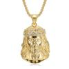 Edelstahl Titan Hip Hop Gott Jesus Menschenkopf Luxus Vergoldet Anhänger Halsketten Kette für Männer Frauen Schmuck