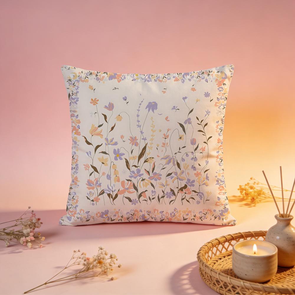 Artistic Floral Petal Illustration Cushion Cover Comfortable Durable Pillow Cover MultiScene for Home Office Car Sofa