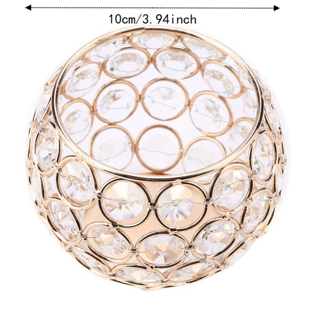 Golden Votive Candle Holder Beads Metal Candle Holder Crystal Candle Holder Wedding Decor