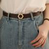Girls Denim Modern Trousers With Timeless Vintage Charm And Adjustable Belt