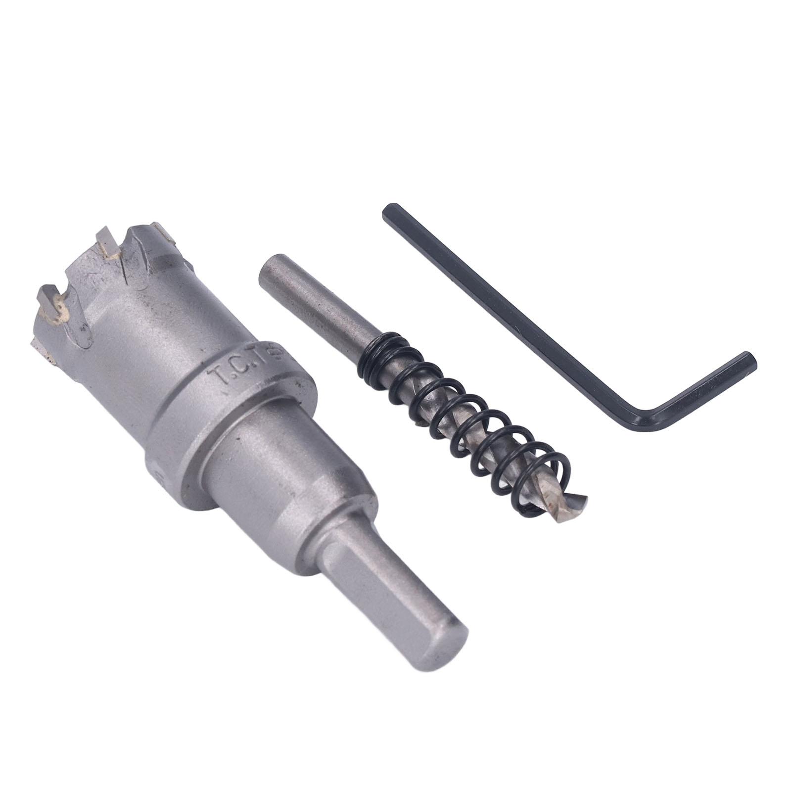 

Твердосплавное корончатое сверло TCT Зубья для толстого металла Набор для вырезания отверстий с шестигранным ключом Сверло для выемки керна 28 мм 1,1 дюйма