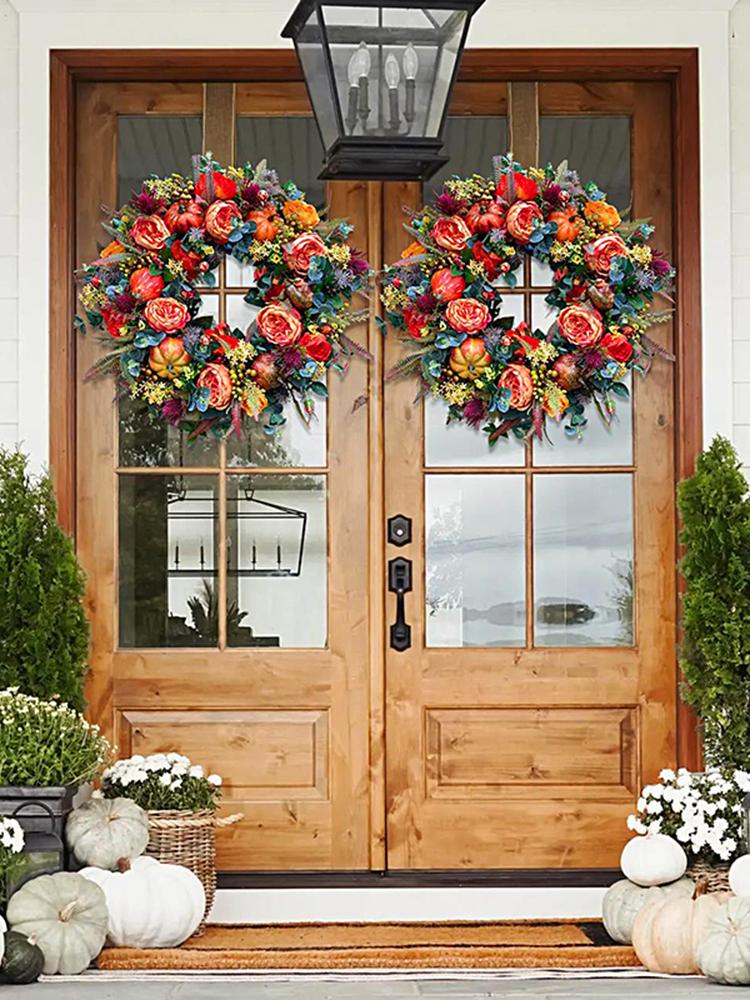 For Harvest Festival Decor Artificial Fall Wreath Decorative Fall Autumn Wreath Festival Theme