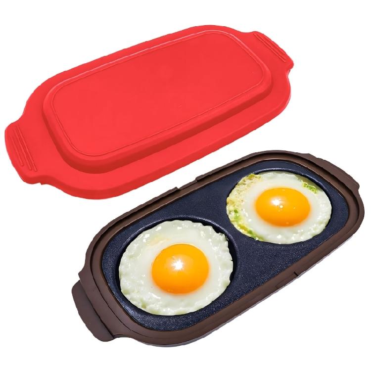 Microwave Cooker for Eggs Steak Bacons Simultaneous Cooking Heat Resistant Silicone Metal Breakfast Solution