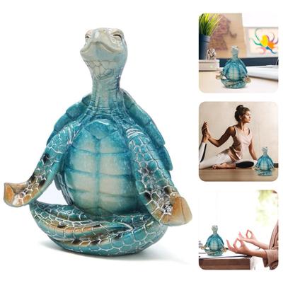 Tortuga marina, meditación, decoración de Yoga, adorno artesanal de resina creativo, meditación Zen Yoga Sea