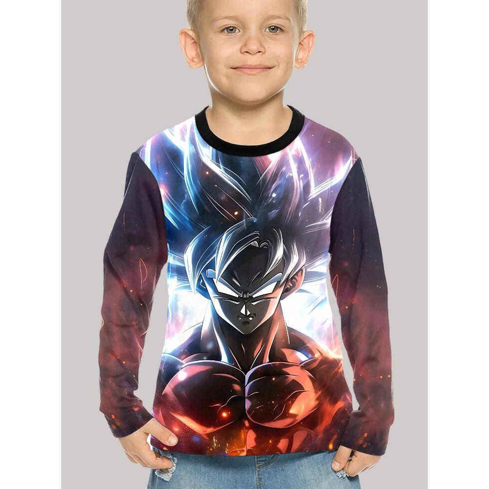 

Children s Dragon Ball Series 3D Digital Printed Boys Fun and Fashionable Round Neck Long Sleeve T-shirt 100