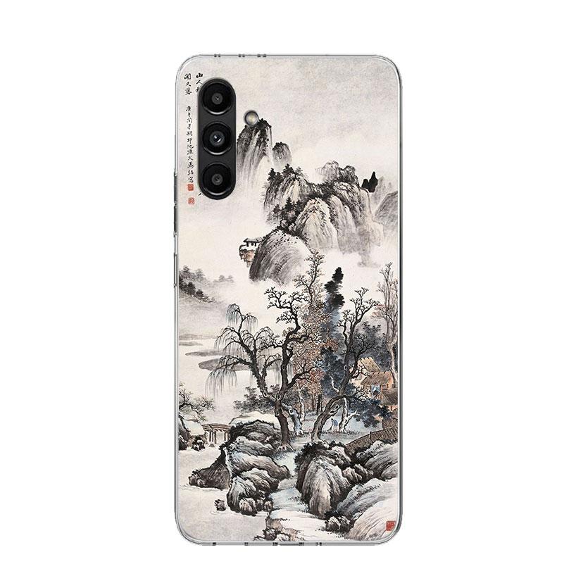 Chinese Style ink Painting Art Phone Case For Samsung Galaxy A17 A16 A14 A15 A13 A57 A56 A54 A55 A53 A37 A36 A34 A35 A33 A26 A24