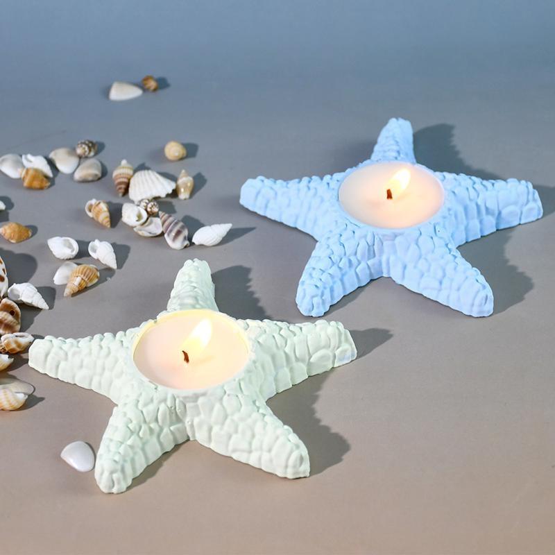 DIY Drip Glue Mold Ocean Series Starfish Candlestick Silicone Mold Candle Aromatherapy Gypsum Mold