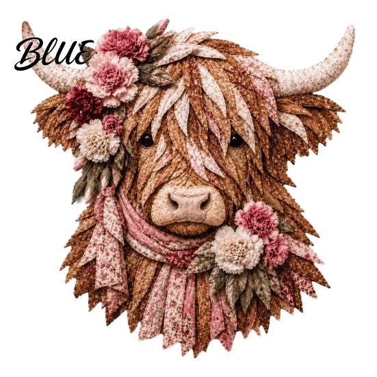 Adult Fabric Art Adults Beginner-Friendly Layered DIY Cow 3D Project Highland Kit for Textured Wall