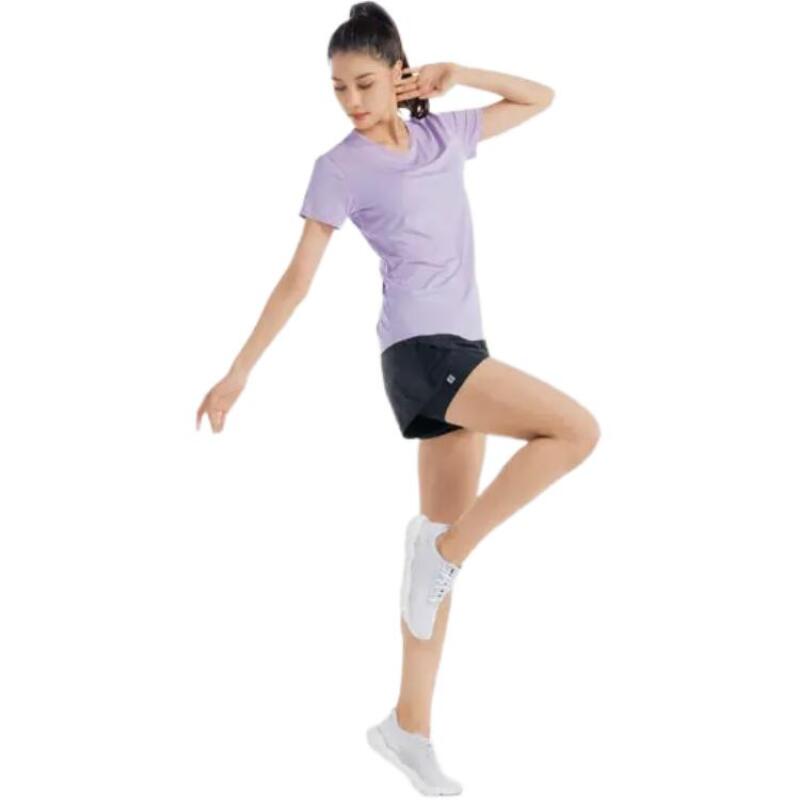 Decathlon Solid Crew Neck Quick Dry Breathable Short Sleeve T-Shirt Women's Lilac