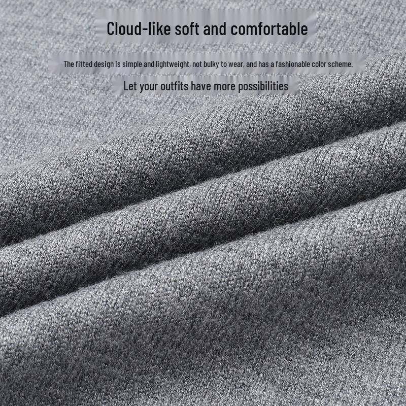 SNOWFLYING Men's Faux Two-Piece Shirt Collar Knitted Sweater