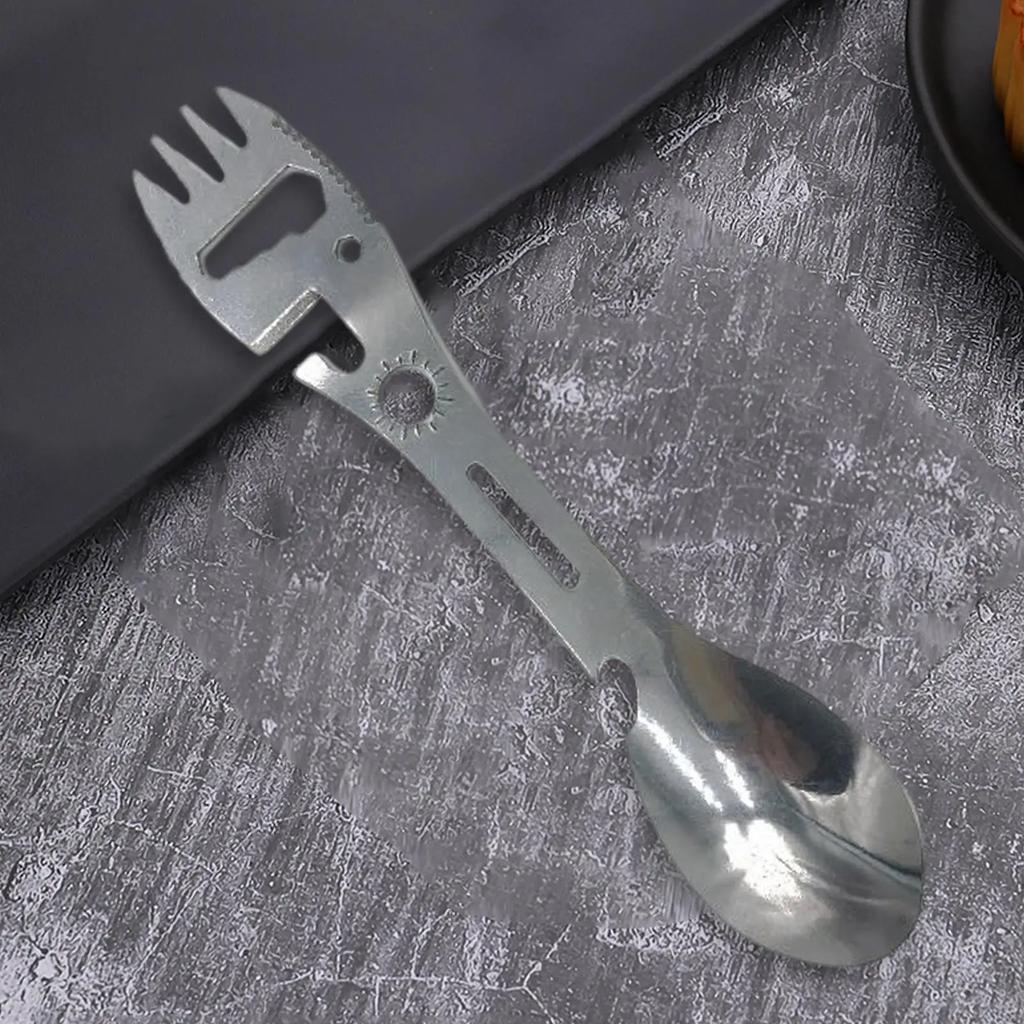Multifunctional Outdoor Camping Tableware Portable Tableware Tools Soup Spoon Can Opener Picnic Hiking Forks Travel Equipment