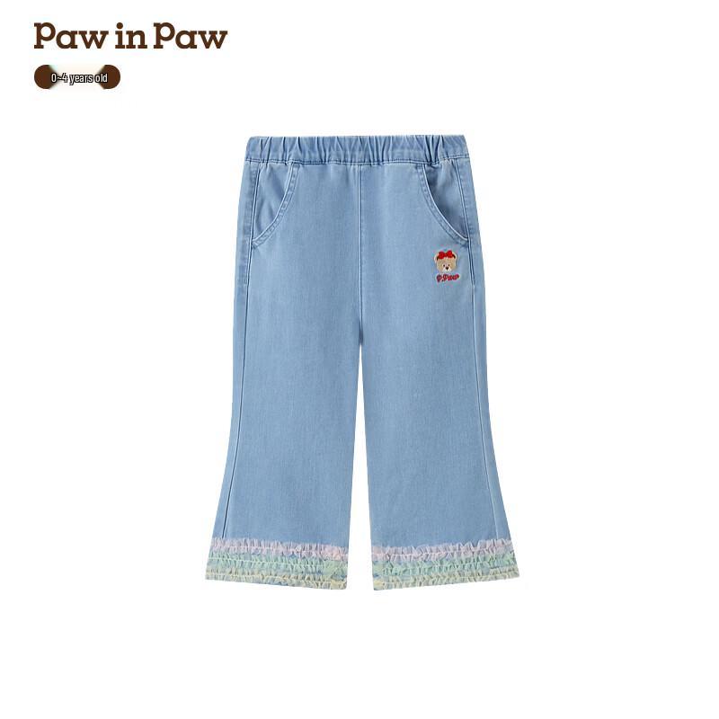 PawinPaw Baby Girl Cartoon Bear Flare Denim Jeans 100