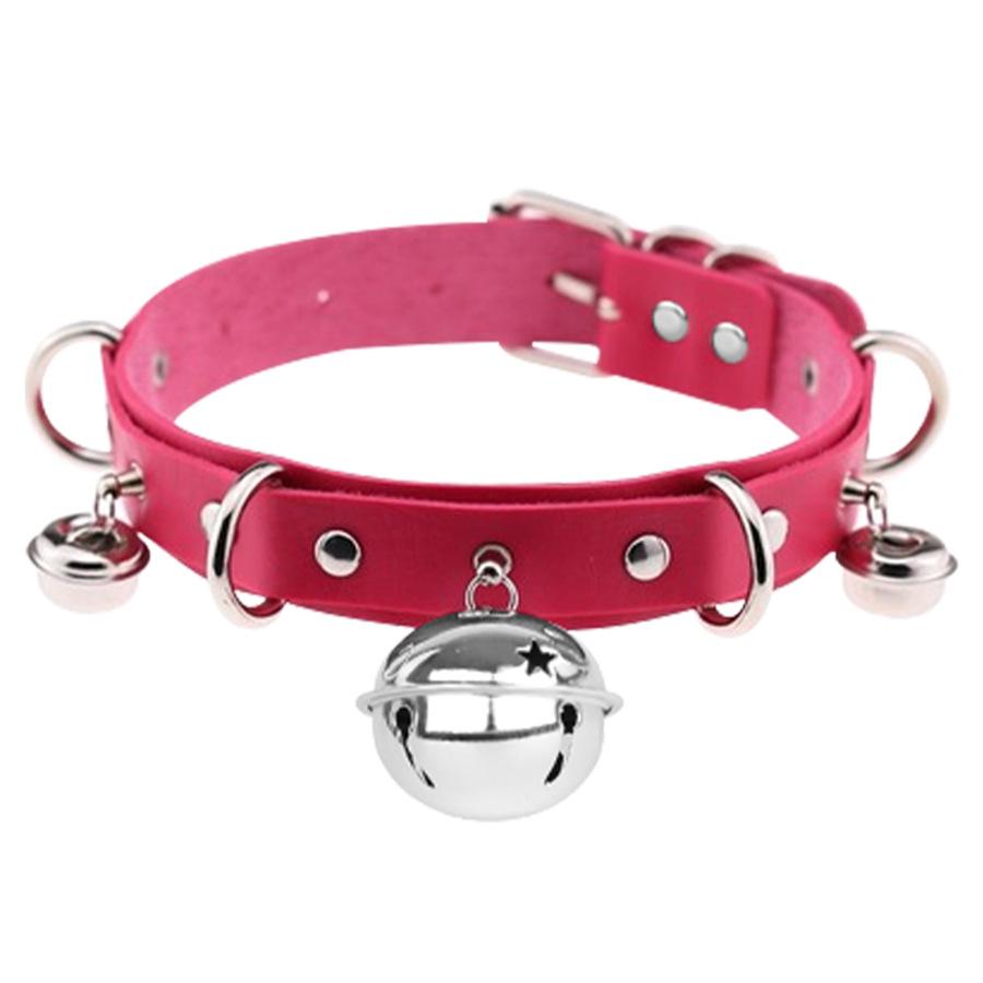 Cosplay Collar New Leather Bell Collar Role Play Exaggerated Neck