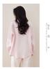 Women's Pink Linen Long Sleeve Shirt Jacket - Loose Fit, Cotton Blend
