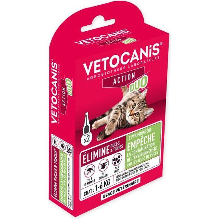 Action Duo pipette - VETOCANIS - Anti-Puces Anti-Tiques Chat