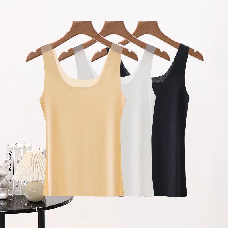 Summer Ice Silk Seamless Women's Plus Size Base Layer Camisole - Super Thin, See-Through Tank Top