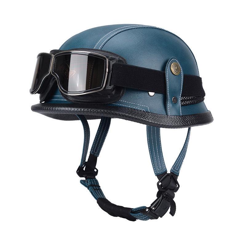 Pedal German Helmet Cruise Vintage Half Helmet Harley Men Motorcycle Helmet Locomotive Scaler Helmet Soldier Helmet Leather Helmet