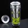 Custom Double-Layer Glass Tea Cup with Separator and Ring – Ideal Business Gift