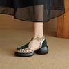 Fashion Women's Shoes 2025 New Summer Trend Comfortable Low-heeled Shoes Baotou Casual One-line Buckle Fashion Roman Sandals
