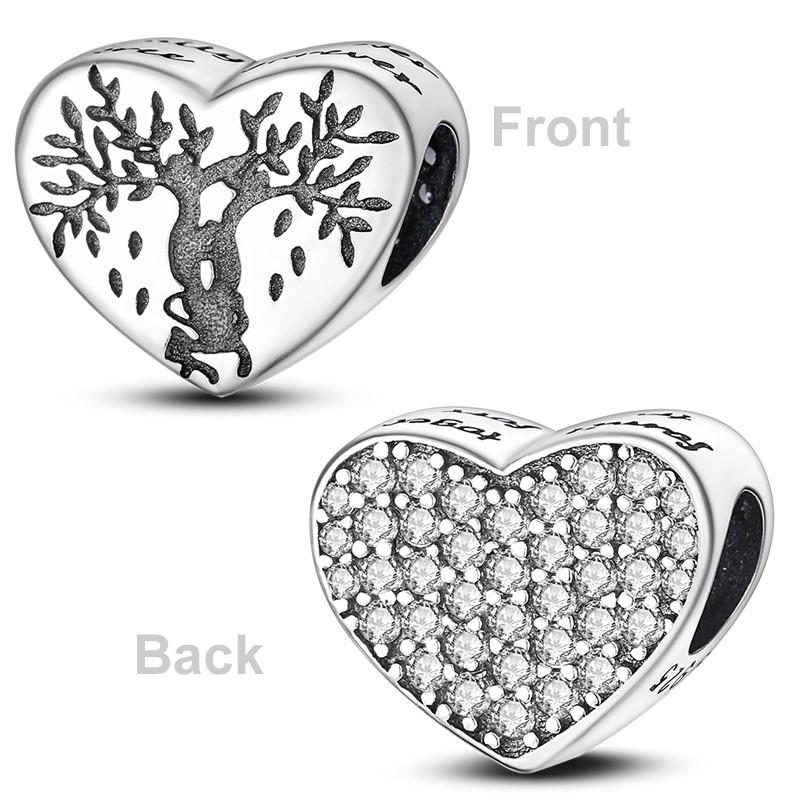 Heart Shape Copper Family Lover Affection Pendant Charm Beads Fit Original Fashion Bracelet Diy Jewelry For Women