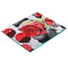 Glass Kitchen Serving Board with Red Rose Graphic 60x52 Cm