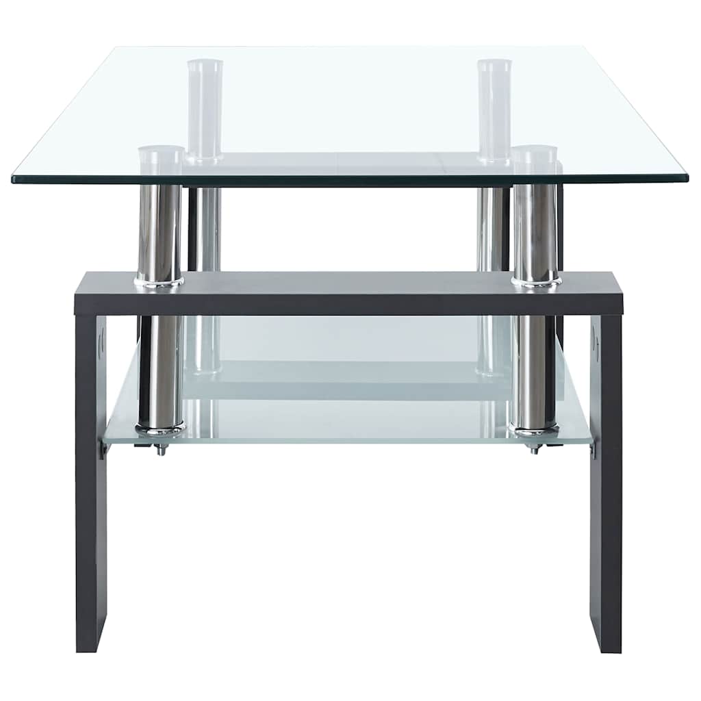 Vidaxl Coffee Table, Grey-Transparent, 95X55X40 Cm, Glass