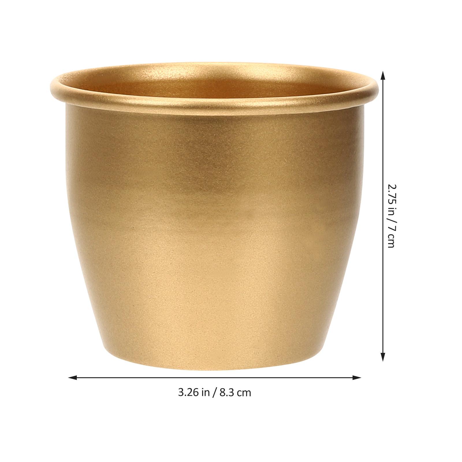 Gold Planter Indoor Galvanized Flower Pots Decorative for Plants золотистый