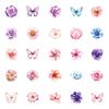 50PCS Aesthetic Watercolor Flower Stickers, Cute Floral Waterproof Graffiti Decorative Journal Stickers