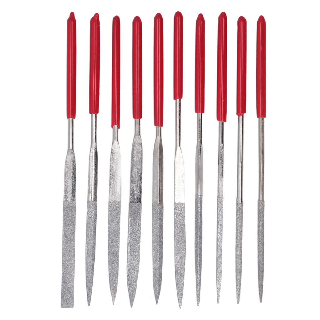 10 Pcs Needle File Set Diamond Model Grinding Trimming Needle File Kit for Material Processing