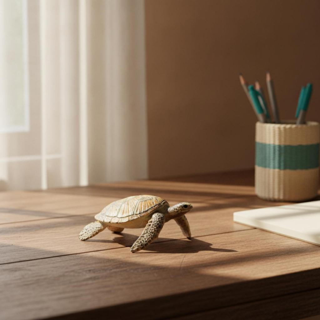 Sea Turtle Model Realistic Figure Textured Toy for Collectors, Kids, Desk Decor,