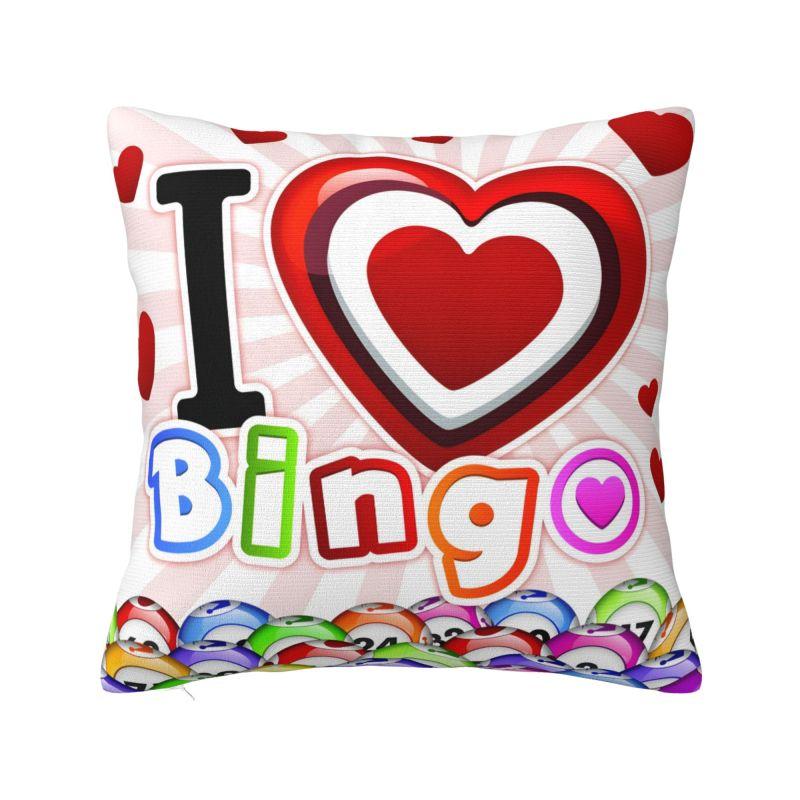 Heißes Spiel Bingo Bälle Karten Kissenbezüge Heimdeko D-Druck Sofa Stuhl Kissenbezug Polyester Weicher Kissenbezug