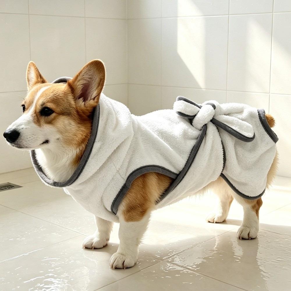 Absorbent Dog Bath Robe Coral Fleece Dog Bath Towel Pet Supplies Pet Bathrobe Towel  Indoor Outdoor