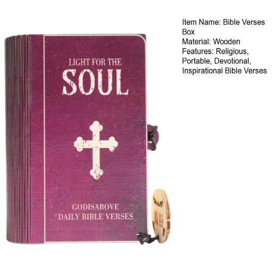 Bible Verses Box Set Daily Encouragement Cards with Wooden Storage Box Devotional Christian Scripture
