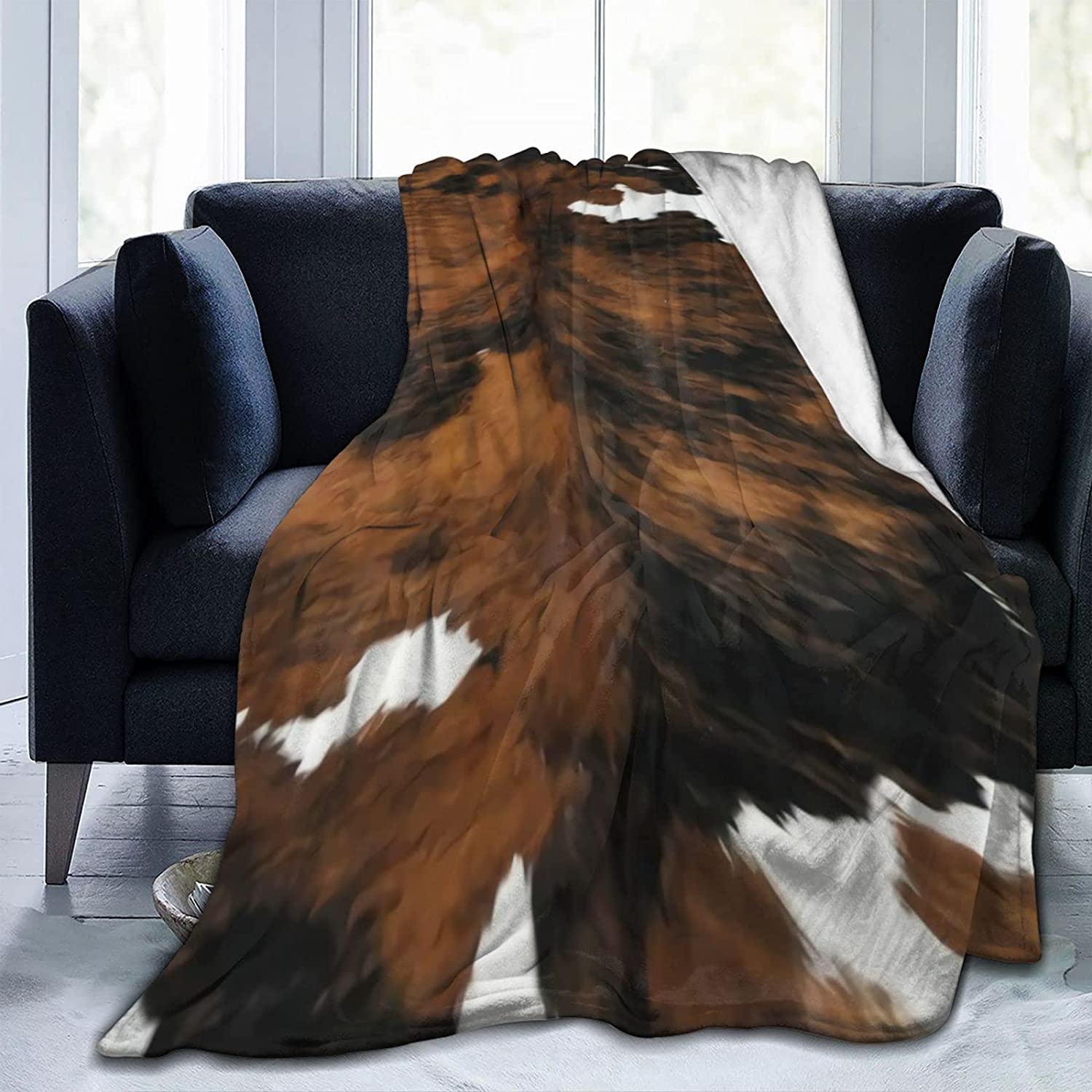Exquisite Fashion Items Unisex Brown Cow Print Flannel Fleece Blanket Lightweight Super Soft Cozy Throw Blanket For Couch Bed And Living Room 50 X40