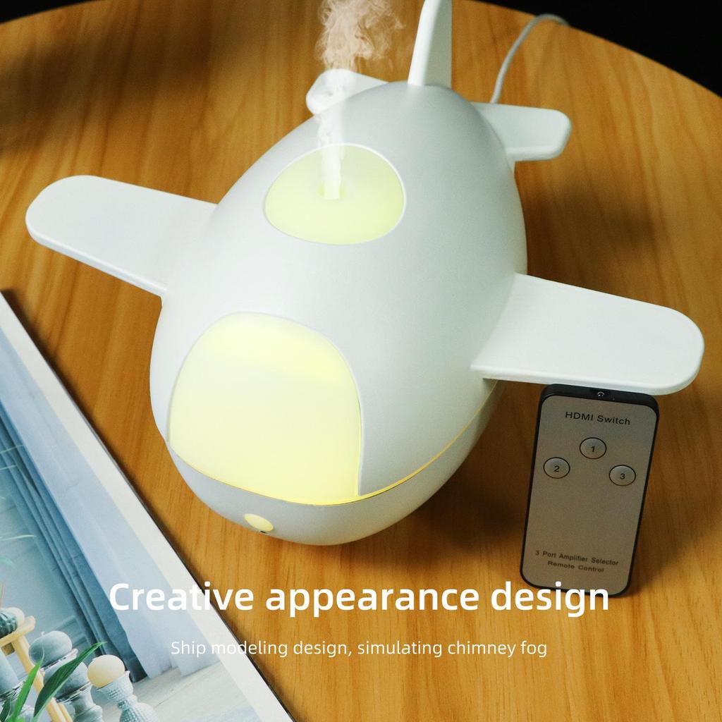 Imitation Aircraft USB Humidifier with Remote Control and Ultrasonic Aromatherapy Light