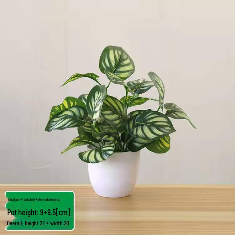 Potted Artificial Pothos Leaves & Flowers – Indoor/Outdoor Decorative Floor-Standing Bonsai.