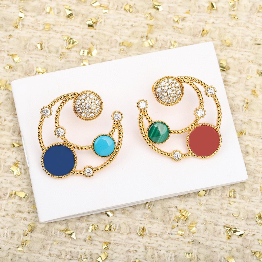 Hot Brand Vintage Earrings for Women Luxury Jewelry Fashion Diamond Compass Designer Eardrop Pure 925 Sliver Lady Stud Earrings