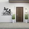 Exquisite Handmade Metal House Sign Butterfly Flower Design Customizable Name Weatherproof Housewarming