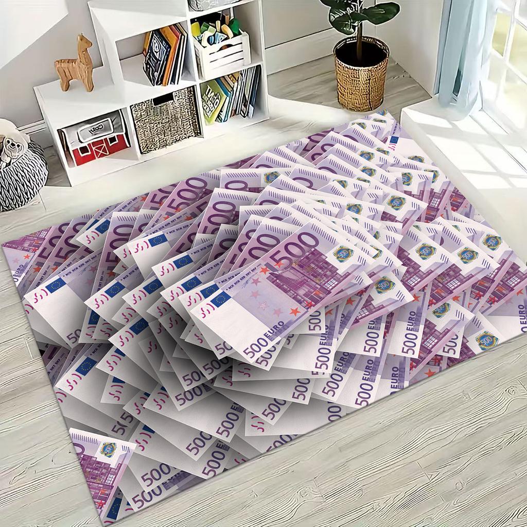 3D Personality Money USD Euro RICH Pattern Rug for Bedroom Living Room Sofa Home Doormat Decor,Large Kid Play Non-slip Floor Mat