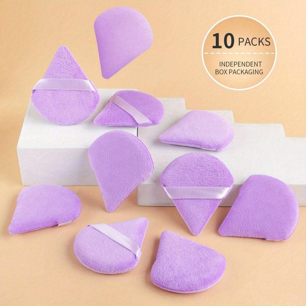 10PCS Triangle Powder Puff Soft Makeup Sponge For Face Eyes Contouring Shadow Cosmetic Washable Mini Velvet Foundation Puff