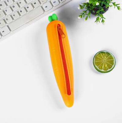 Silicone Backpack Pencil Case with and Vegetable Design for Students School Supplies