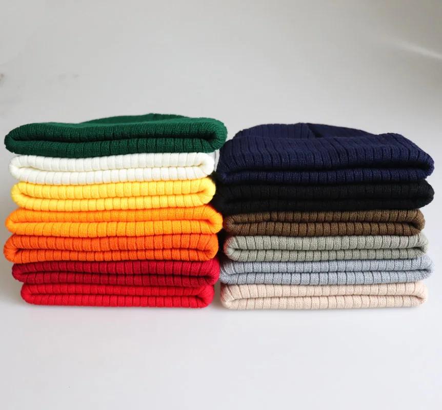 Solid Color Unisex Beanie Keep Warm Knitted Hat Fashion Hip Hop Stripe Winter Hats Skuilles Dad Ski Ladies Casual Bonnets Cap