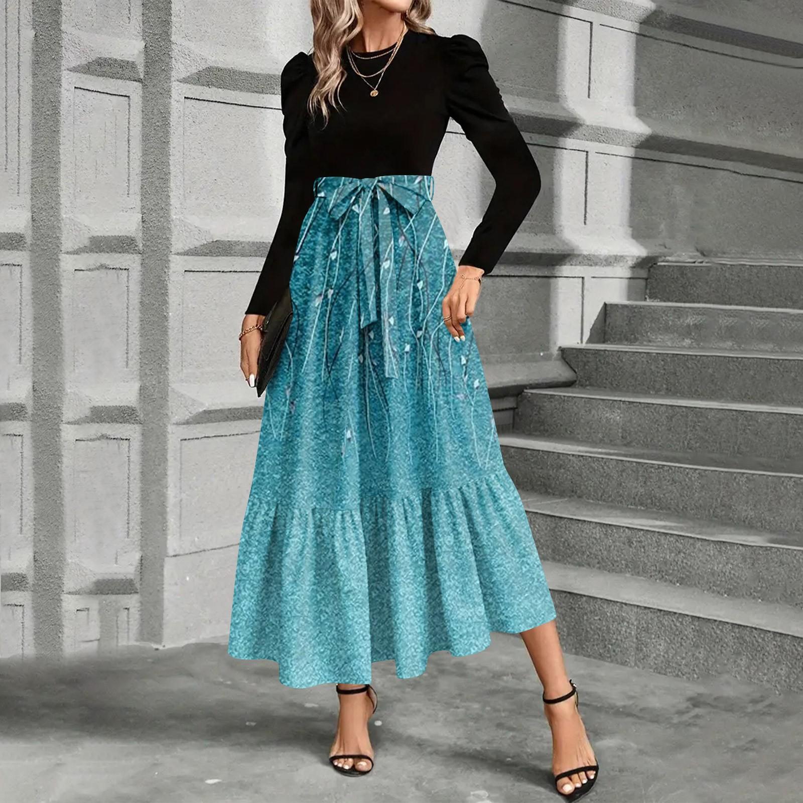 

Женское платье с цветочным принтом и высокой талией, модное и элегантное XXL