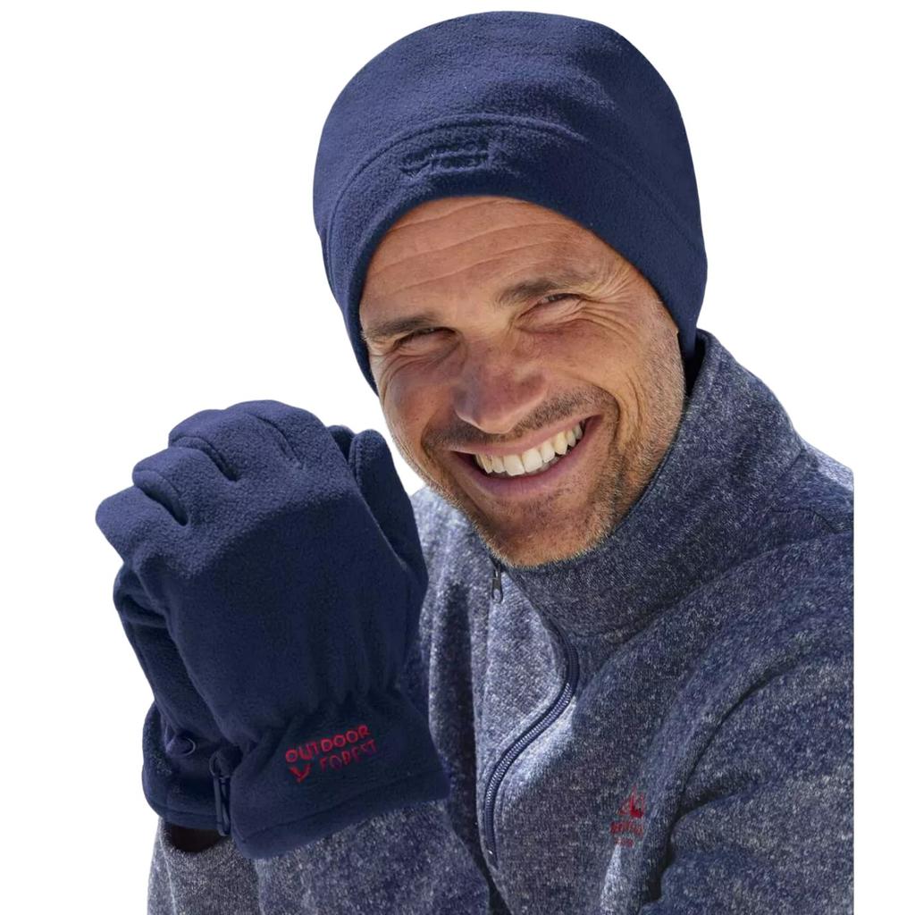 Atlas For Men Mens Microfleece Beanie & Gloves Set