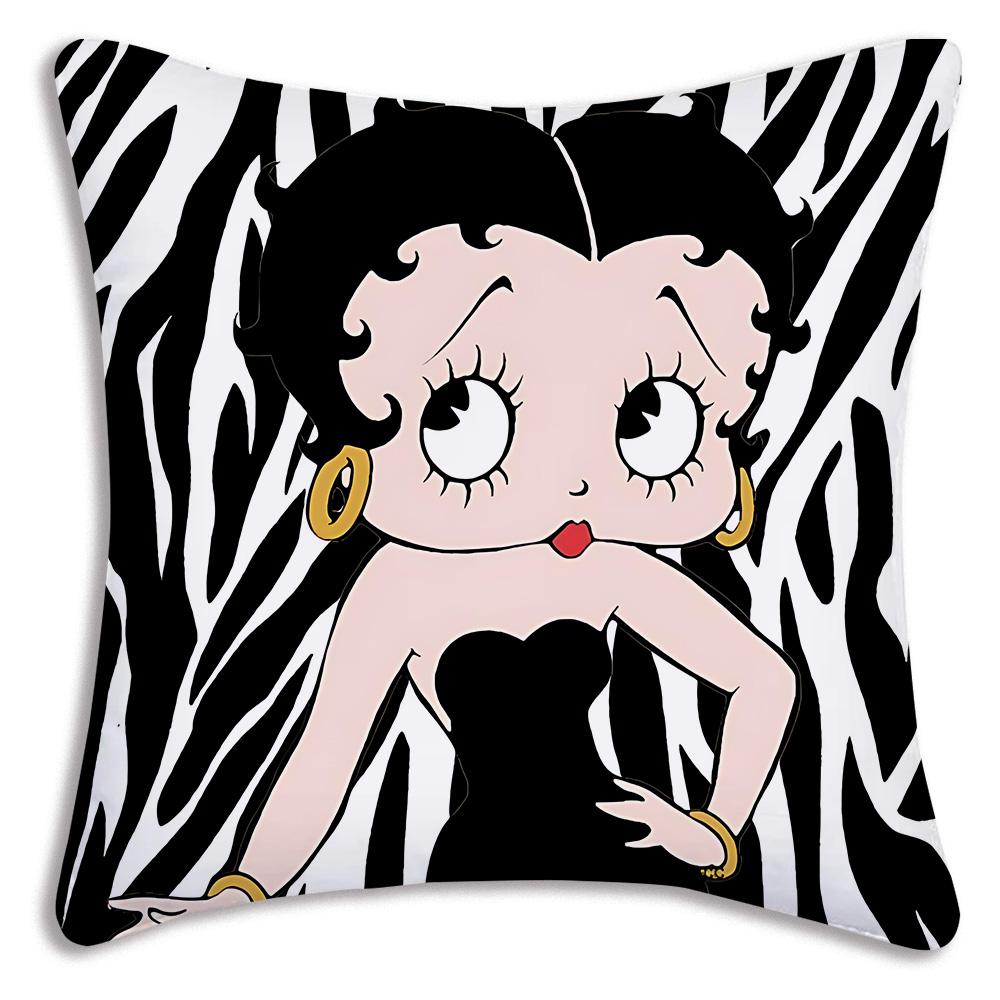 Cute B-Bettys Girl Boops Pillow Covers Cartoon Sofa Decorative Home Double-sided Printing Short Plush Cute Cushion Cover