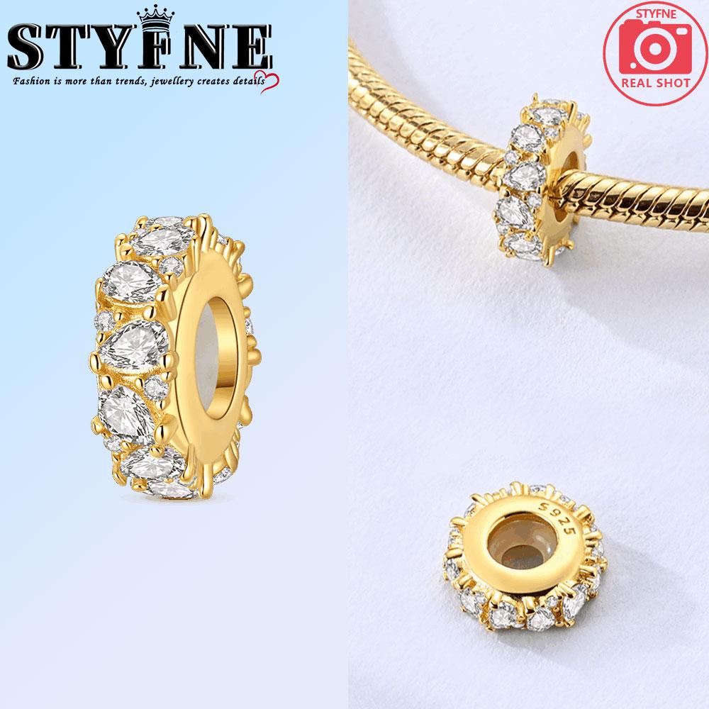 Copper Pink Tableware Fork Plate Security Chain Charms Beads Pendant For Original Bracelet Woman Girl Jewelry