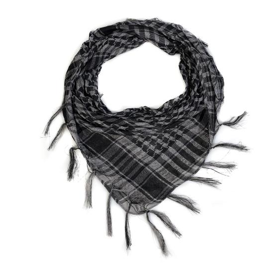 Mesh Yarn Desert Scarf with Tassels Soft Breathable Lightweight Outdoor Neck Piece Unisex Fashion Accessory