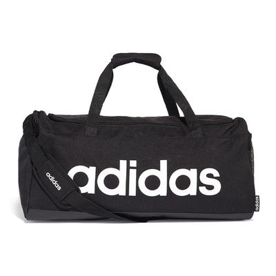adidas Linear Duffel Bag With Zipper And Buckle Recycled Material Unisex Sports Bag Black FL3651